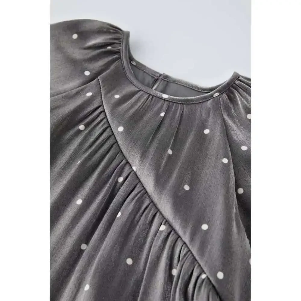 SHIMMERY TIERED POLKA DOT DRESS